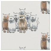 海賊漫画猫の生地のデザイン ファブリック (クローズアップ)