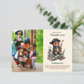 海賊熊をテーマにした誕生日パーティー サンキューカード (スタンド正面)