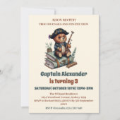 海賊熊をテーマにした誕生日パーティー 招待状 (正面)