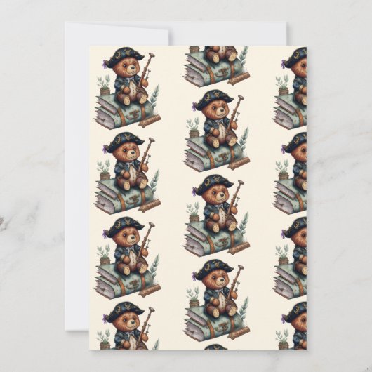 海賊熊をテーマにした誕生日パーティー 招待状 (裏面)