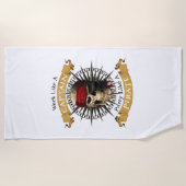 海賊版のパーティージョルのような船長のようにスカルする ビーチタオル (正面)