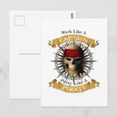 海賊版のパーティージョルのような船長のようにスカルする ポストカード (正面/裏面)