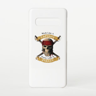 海賊版のパーティージョルのような船長のようにスカルする SAMSUNG GALAXY S10ケース