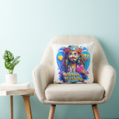 海賊版カラフル誕生日ギフトイラストレーション クッション (椅子)