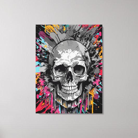 海賊版スカルカラフル- Canvas Print キャンバスプリント (正面)