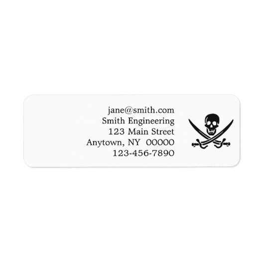 海賊版スカルシルエット – 背景色を選択 ラベル (正面)