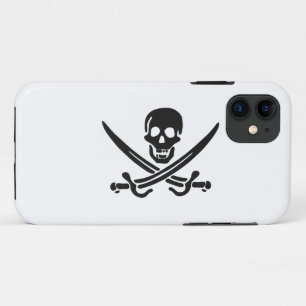 海賊版スカルシルエット – 背景色を選択 iPhone 11 ケース