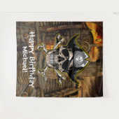 海賊版スカルパーティー背景 タペストリー (正面(横))