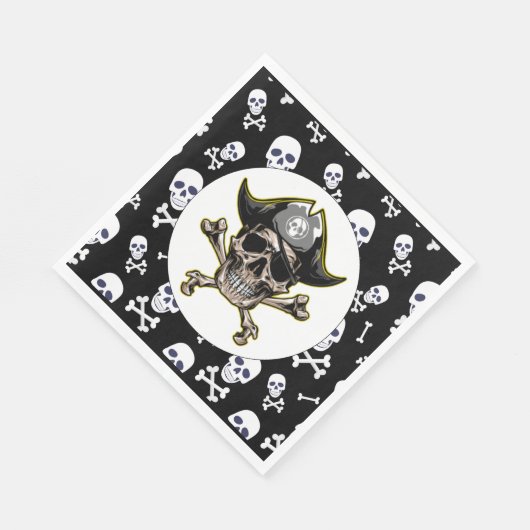海賊版スカル誕生日 スタンダードランチョンナプキン (角)