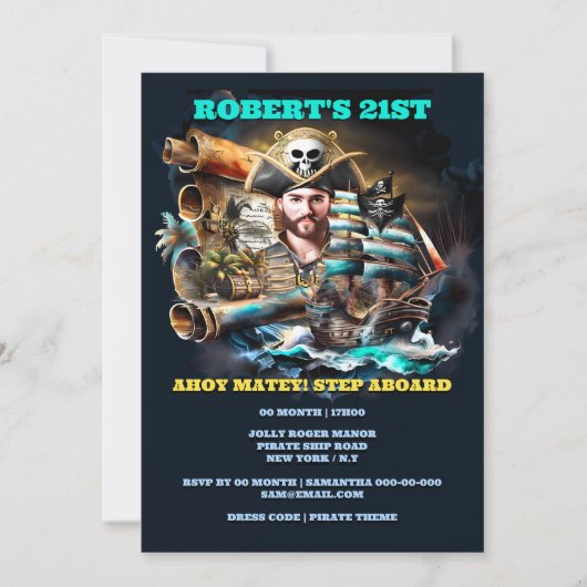 海賊版テーマ映画のハロウィーンテーマ 招待状 (正面)