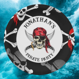 海賊版パーティースカル紙プレート ペーパープレート