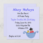 海賊版パーティー誕生日招待状 招待状 (正面/裏面)