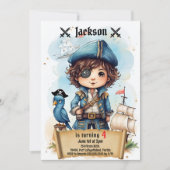 海賊版パーティー誕生日招待状 招待状 (正面)