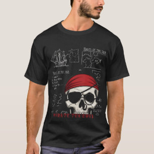 海賊版先生おもしろいスカルと数学規則 Tシャツ
