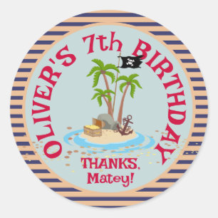 海賊版子供の誕生日パーティー ラウンドシール