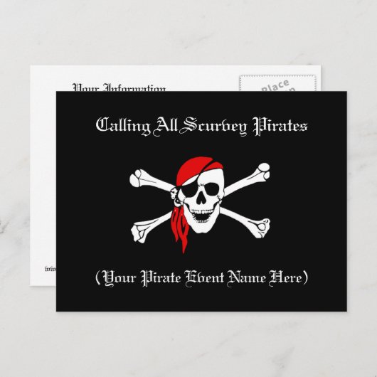 海賊版招待状はがき インビテーションポストカード (正面/裏面)