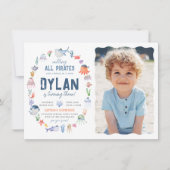 海賊版海ザシーボーイズ写真誕生日 招待状 (正面)