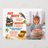 海賊版誕生日招待状と写真 招待状 (正面/裏面)