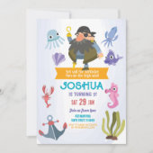 海賊版誕生日招待状パーティーおもしろい海 招待状 (正面)