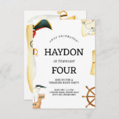 海賊版誕生日招待状 子供へ 招待状 (正面/裏面)