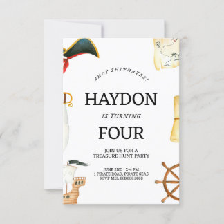 海賊版誕生日招待状 子供へ 招待状