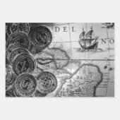 海賊版金ゴールド宝物地図 ラッピングペーパーシート (正面3)