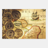 海賊版金ゴールド宝物地図 ラッピングペーパーシート (正面)