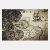 海賊版金ゴールド宝物地図 ラッピングペーパーシート (正面3)