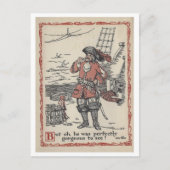 海賊版+オウムヴィンテージ本イラストレーションはがき ポストカード (正面)