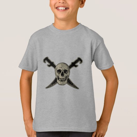海賊版(スカル) – キッズベーシックTシャツ Tシャツ (正面)