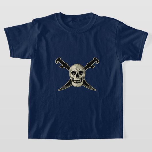 海賊版(スカル) – キッズベーシックTシャツ Tシャツ (レイダウン)