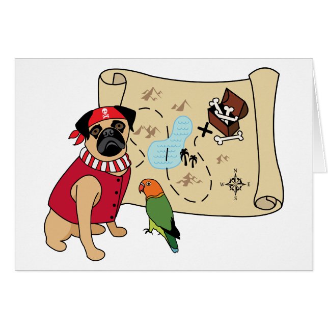 海賊版PUGカード – 新しいPUGデザイン- ARRGHH (正面横)