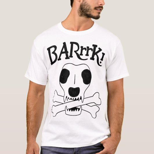 海賊犬の骨格解剖図 Tシャツ (正面)