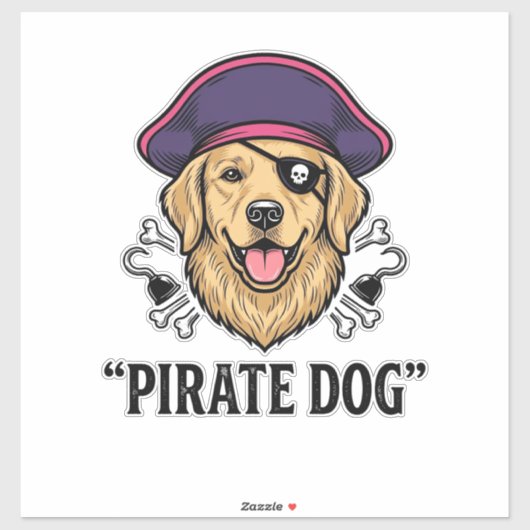 海賊犬ビンテージ彫刻Tシャツデザイン1 シール (シート)