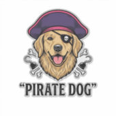 海賊犬ビンテージ彫刻Tシャツデザイン1 シール (正面)