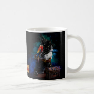 海賊猫とオウム コーヒーマグカップ