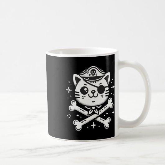 海賊猫の海賊クルー誕生パーティーのマッチング コーヒーマグカップ (右)