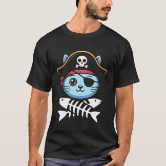 海賊猫の船長 スケルトン フリーボーター 帆船 Tシャツ