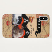 海賊猫アンティーク海賊の宝石図と旗 Case-Mate iPhoneケース (裏面(横))