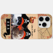 海賊猫アンティーク海賊の宝石図と旗 Case-Mate iPhoneケース (裏面 (横))
