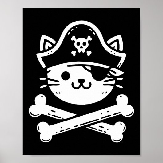 海賊猫クロスボーン猫好き猫猫オーナー ポスター (正面)