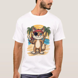 海賊猫冒険Tシャツ Tシャツ