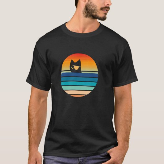 海賊猫船長子猫眼帯海 Tシャツ (正面)