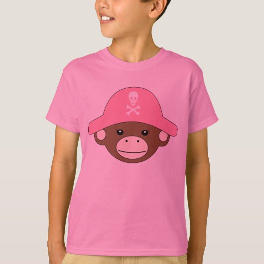 海賊猿のピンク Tシャツ (正面)