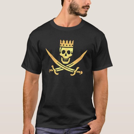 海賊王冠の古代金ゴールドのTシャツ Tシャツ (正面)
