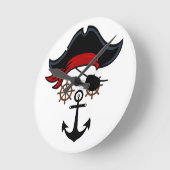 海賊生活 ラウンド壁時計 (傾斜)