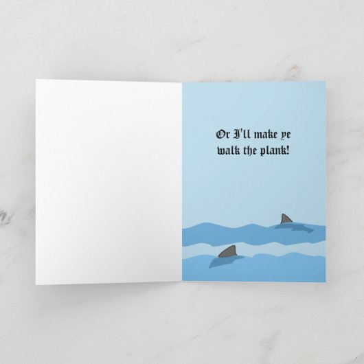 海賊男おもしろいグリーティングカードテンプレート カード (内部)