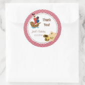 海賊男の子の誕生日のステッカー ラウンドシール (バッグ)