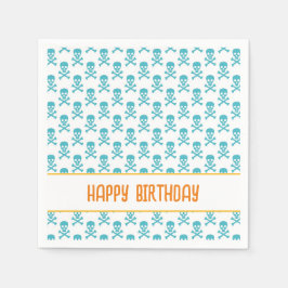 海賊石骨ハッピーバースデーキッズカラフルおもしろい スタンダードカクテルナプキン