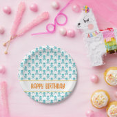 海賊石骨ハッピーバースデーキッズカラフルおもしろい ペーパープレート (パーティー)